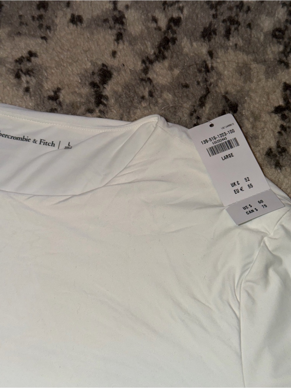 Abercrombie & Fitch Soft Matte White Long-Sleeve Bodysuit - Picture 5 of 5